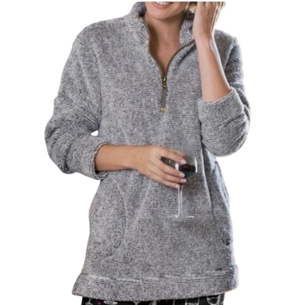 Soft Surroundings Plush Fleece quarter Zip Pullover soft comfort core Loungewear